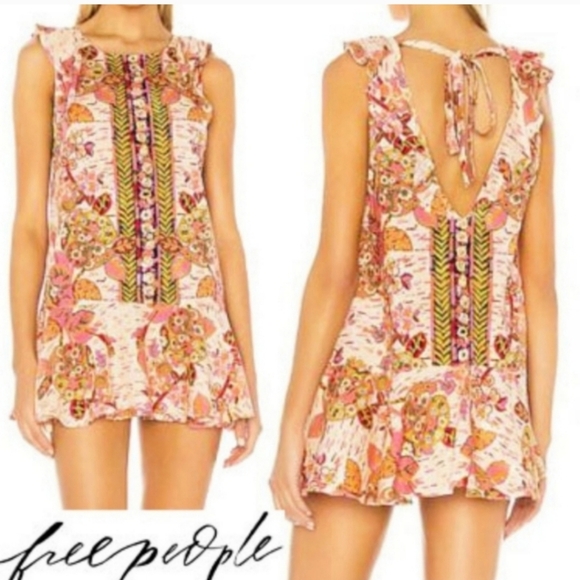 FREE PEOPLE Summer In Tulum Dress Boho Tunic Size XS - Picture 1 of 7